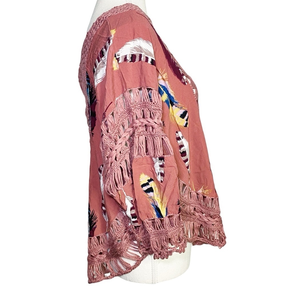 Vivid Importers of NY Vintage Feather and Lace Top - Picture 3 of 12